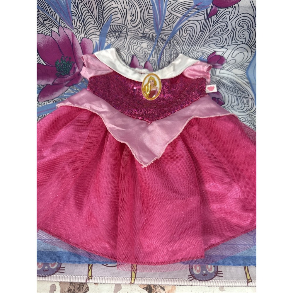 Build A Bear Workshop SLEEPING BEAUTY Princess‎ Clothes Costume Pink DRESS BABW